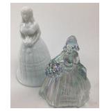 Wheaton, Imperial White Glass Bell, Iridescent Fig