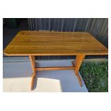 Wood Dining Table With Trestle Base