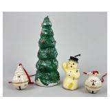 Vintage Christmas Candles Snowman & Christmas