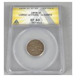 1858 1ï¿½ Flying Eagle Coin EF 40 Graded by ANACS