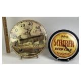 Springfield Deer Thermometer, Scherer Beer Clock