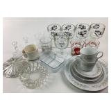Grace Fine China Dinnerware, Busch Beer Glasses