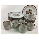 Sand Script Stoneware Plates, Cups, Bowls