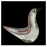 Murano Style Art Glass Bird chips on tail , chip