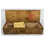 Antique Art Noveau Pyrography Glove Box 1900-1915