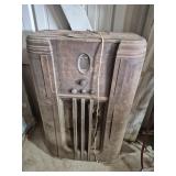 Wooden Floor-Standing Console Radio - Untested
