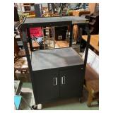Rolling A/V media Cart with cabinet doors