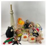 Stuffed Animals, Ceramic Cat, Table Lamp