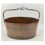 Copper Bucket With Porcelain Handle