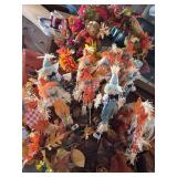 Fall Decor With Wreaths, Scarecrow Picks, Pumpkins