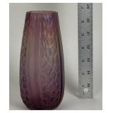 Lavender iridized art glass vase 6.5 inches