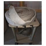 Fire Hoses With Couplings On Rolling Cart