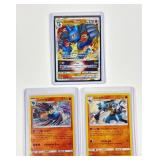 3 Pokemon Holographic Lucario Cards