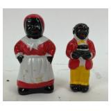 Black Americana Salt and Pepper Shakers of Woman a