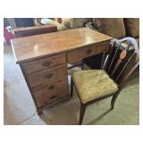Wood Desk With 4 Drawers & Federal Revival Or