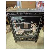 Mid Century Black Laquer Chinese Chinoiserie