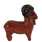MCM Mid Century Bitossi style ceramic ram - red,