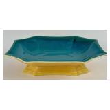 Cowan pottery turquoise & matte yellow Chinese