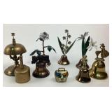Decorative Brass Bells, Enamel Flower Bells