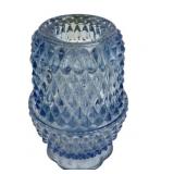 Ice Blue Diamond Point Glass two-piece fairy lamp
