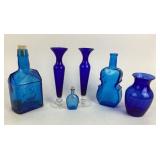Cobalt Blue Glass Bottles, Vases, Decanters