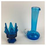 Blue Glass Pitcher, Viking Art Glass Swung Blueniq