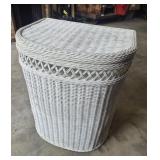 White Wicker Hamper 23 in. X 18 in. X 28 in. H