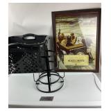 Black & White Scotch Whisky Print, Metal Rack, Bas