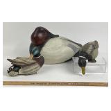Canvas Unlimited Duck Decoy, Two Carved Ducks
