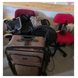 Chaps Suitcase, Office Chairs, Fan, Cart