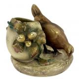 Austrian Amphora Art Nouveau hen & egg figural