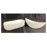 White Milk Glass Hobnail Bowls