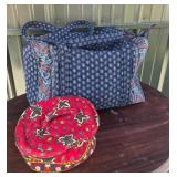 Vera Bradley Quilted Bag And Cosmetic Case
