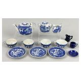 Vintage Blue & White Porcelain Minature Tea Set