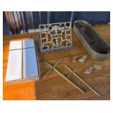 Brass Planter, Brass Folding Book Stand, Crosses,