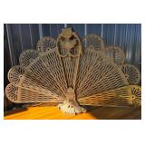 Ornate Brass Fireplace Fan Screen