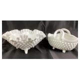 Fenton Milk Glass Hobnail Bowls