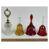 Cut Glass, Bohemian Crystal, Ruby Glass Bells