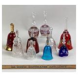 Crystal, Glass Bell Figurines With Etched Designs