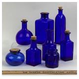 Cobalt Blue Glass Bottles With Cork Stoppers
