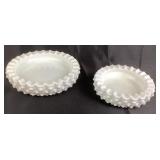 White Milk Glass Hobnail Bowls