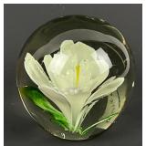Vintage Art Glass Paperweight Flower