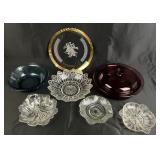 Cranberry Glass Lidded Casserole Dish, Federal