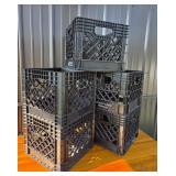 Black Plastic Milk Crates With Handles