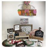 Home Decor Signs Including Easter Bunny