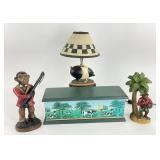Monkey Pen Butler, Pig Lamp, Cow Box