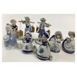 Blue, White Porcelain Dutch Figurine Bells