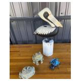 Pelican Sculpture, Frog Figures, Metal Bug