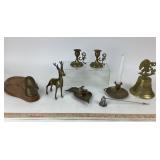 Brass Candlesticks, Eagle Bell, Brass deer, Brass