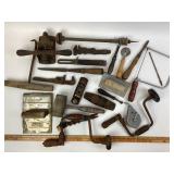 Bench Planes, Spiral Push Drill, Bit Braces & Beve
